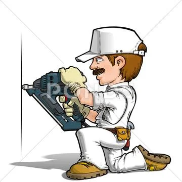 Handyman - nailing color it yourself Stock Illustration