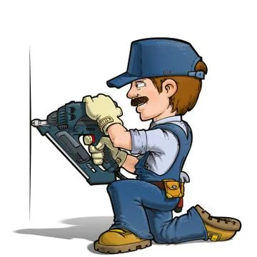 Handyman - nailing Stock Illustration