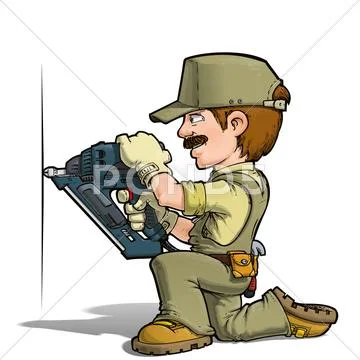 Handyman - nailing khaki Stock Illustration