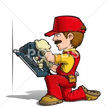 Handyman - nailing red Stock Illustration