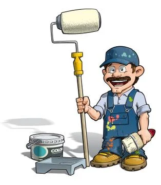 Handyman - painter blue uniform Stock Illustration
