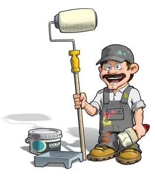 Handyman - painter gray uniform Stock Illustration