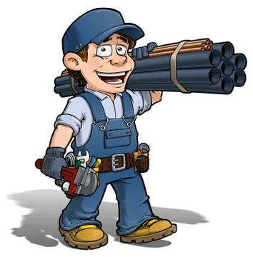 Handyman - plumber blue Stock Illustration