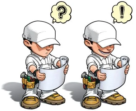 Handyman - reading plan color it yourself Stock Illustration