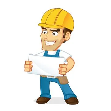 Handyman reading plan Stock Illustration