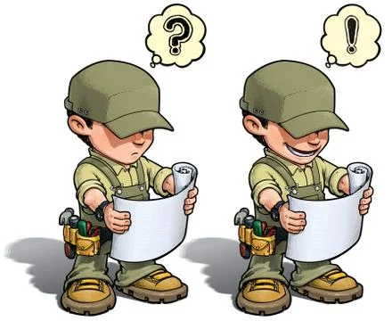 Handyman - reading plan khaki Stock Illustration