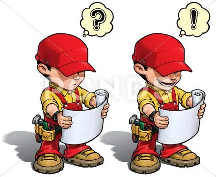 Handyman - reading plan red Stock Illustration
