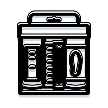 Handyman repairing kit with tools inside a box Stock Illustration
