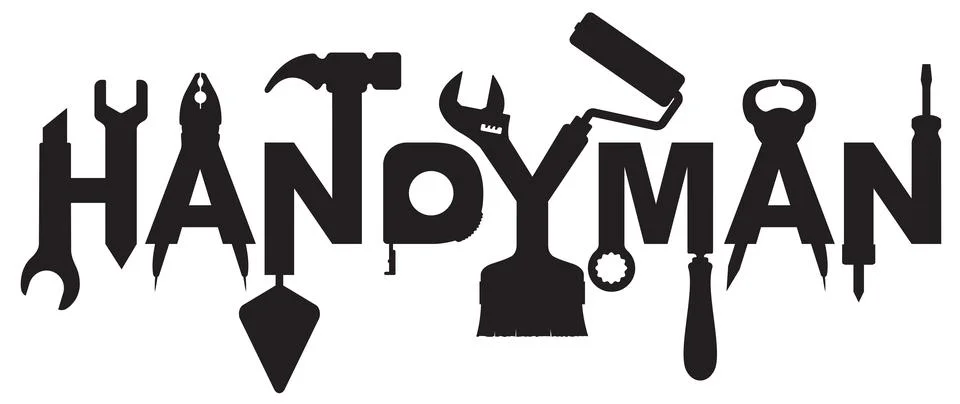 Handyman services vector design for your logo or emblem with set of workers t Stock Illustration