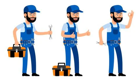 Handyman showing thumbs up Stock-Illustration