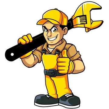 Handyman superhero wearing cape while making a thumbs up gesture Stock Illustration