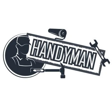Handyman symbol with tools Stock Illustration
