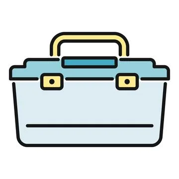 Handyman toolbox icon with handle and latches Illustration