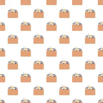 Handyman toolbox pattern creating seamless background Illustrazione stock