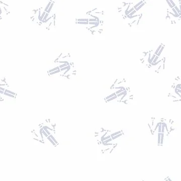 Handyman worker glyph seamless pattern Stock Illustration