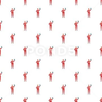 Handyman worker holding a drill seamless flat pattern イラスト素材