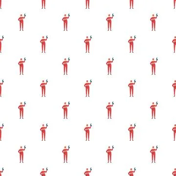 Handyman worker holding a drill seamless flat pattern Stock Illustration