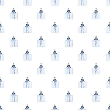 Handyman worker installing glass window pattern background Illustrazione stock