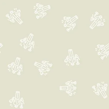 Handyman worker line seamless pattern Stock Illustration