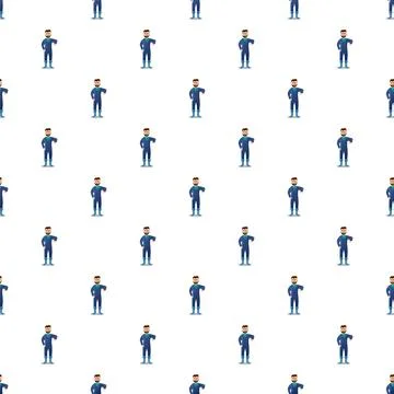 Handyman worker men uniform seamless pattern repeating Illustrazione stock