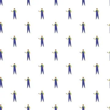 Handyman worker pattern creating seamless background texture Stockillustratie