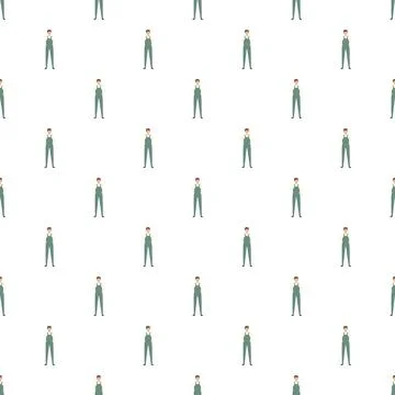Handyman worker pattern creating seamless background design Stock Illustration