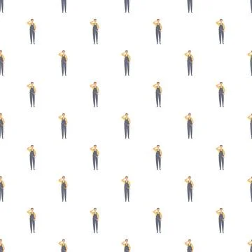 Handyman worker seamless pattern for home service concept Stock Illustration