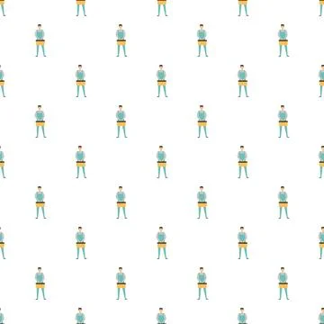 Handyman worker with toolbox seamless pattern background Stock Illustration