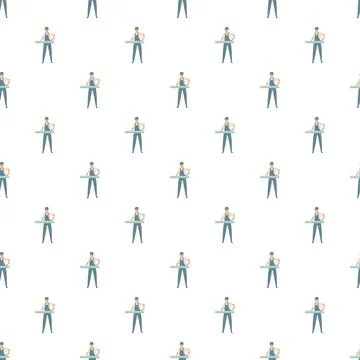 Handyman working pattern for construction and home improvement Stock Illustration