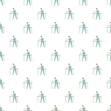 Handyman working on a project seamless pattern background texture 스톡 일러스트