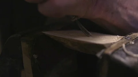 Handyman working on wood in workshop Stock Footage 79822246