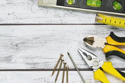 Handyman workspace concept Stock Photos