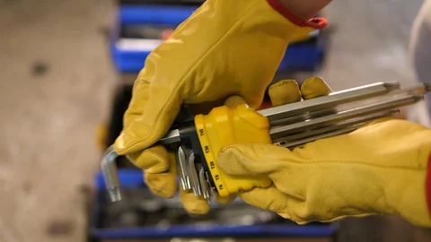 Handymen Hex Key Set with use for Damaged Fasteners.  Size T6, T8, T20, T30, T45 動画素材 126330282