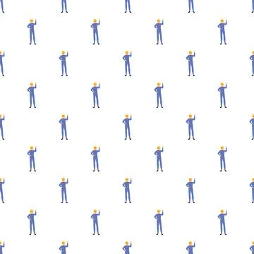 Handymen in work uniform seamless pattern background Stock Illustration