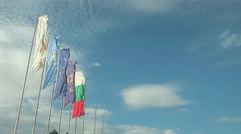 Hang five flags Stock Footage 11321328