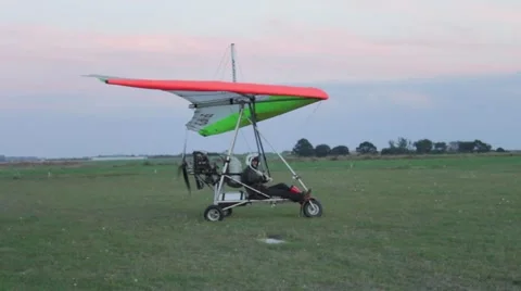 Hang glider on the airfield Stock Footage 54960317