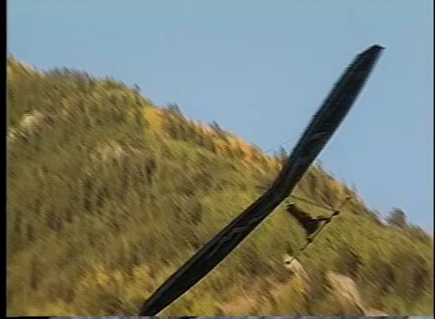 Hang Glider Close-Up of Flying in Sky Video stock 219980638