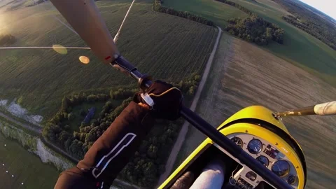 Hang glider extremely comes in for landing Stock Footage 197405987