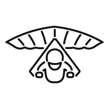 Hang glider flying icon representing freedom and extreme sport Illustrazione stock