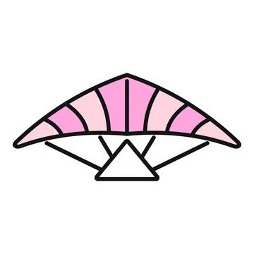 Hang glider flying icon symbolizing adventure and freedom Stock Illustration