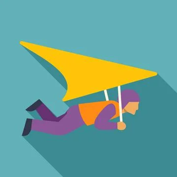 Hang glider flying in sky flat design illustration イラスト素材