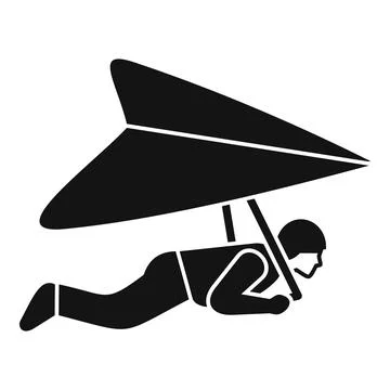 Hang glider flying symbolizing freedom sport and adventure Stock Illustration