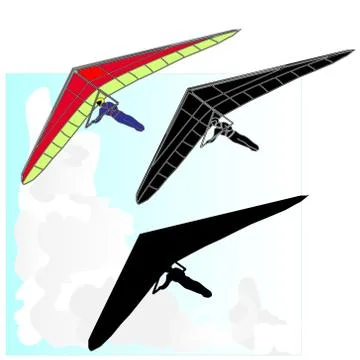 Hang Glider flying vector 스톡 일러스트