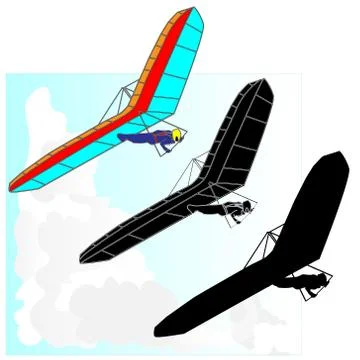 Hang Glider flying vector 스톡 일러스트