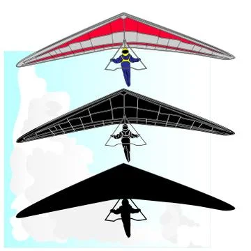 Hang Glider flying vector Stock Illustration