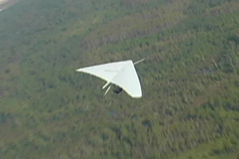 Hang Glider Hits an Updraft Thermal Extreme Sport Stock Footage 145114