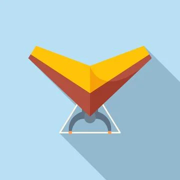 Hang glider icon flat vector. Air fly Stock Illustration