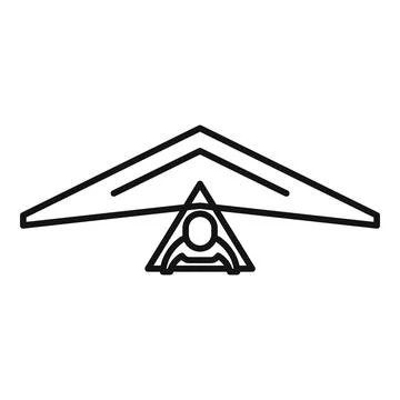 Hang glider icon outline vector. Air fly Stockillustratie