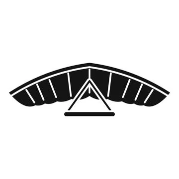 Hang glider icon symbolizing flight and extreme sports Illustrazione stock