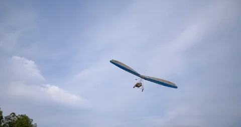 Hang Glider in the Sky, Slow Motion, Close-Up Video stock 105820704